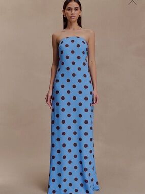 jasmine strapless satin maxi dress Jasmine Strapless Satin Maxi Dress / Dark Chocolate | MESHKI